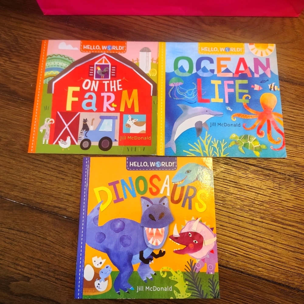 Kids Book Set - Farm, Ocean, Dinosaurs